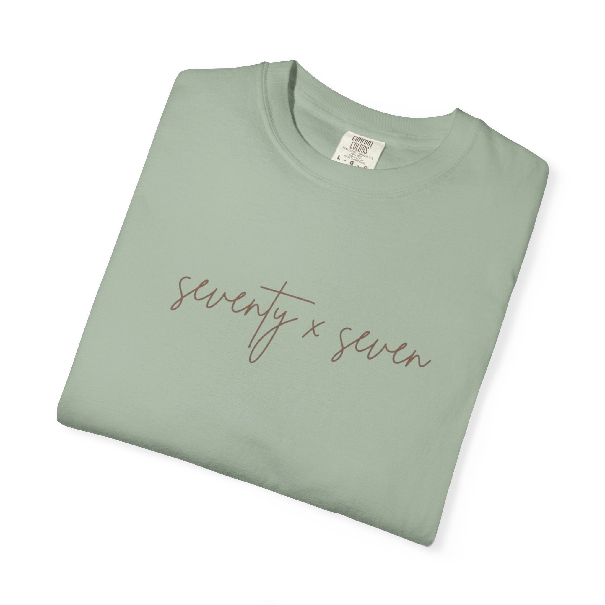 Seventy x Seven Script T-Shirt — Minimalist White Graphic Tee