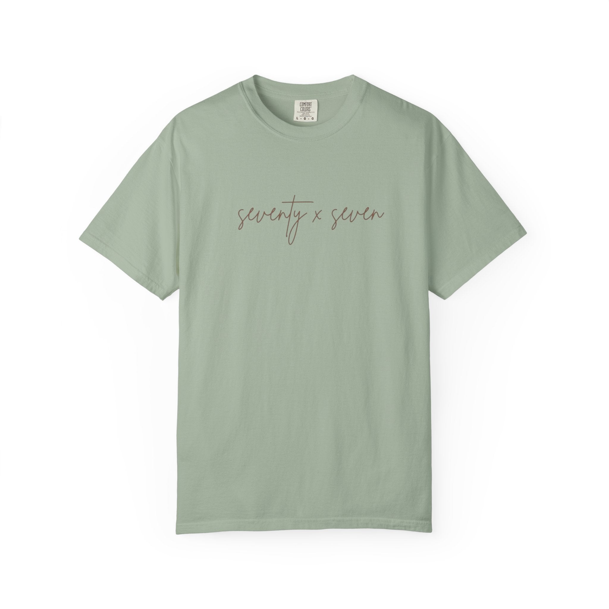 Seventy x Seven Script T-Shirt — Minimalist White Graphic Tee
